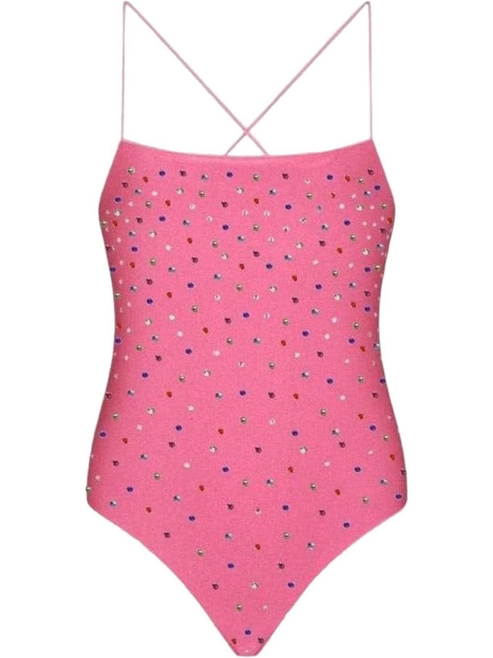 Lola + The Boys Rainbow Crystals Embellished One-Piece Swimsuit Teen/Adult
